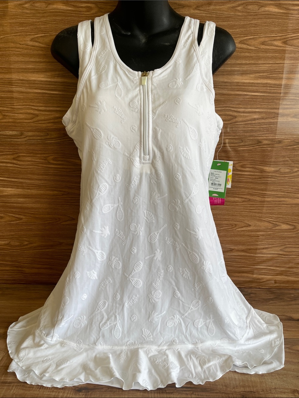 NWT $128 Lilly Pulitzer Upf Luxletic Delphina Tennis Dress White SLeeveless